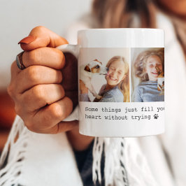 Söt Husdjur Hund Citat Anpassad 4 Foto Kollage Kaffemugg