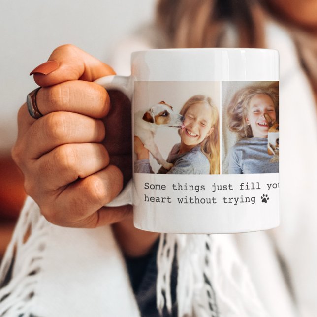 Söt Husdjur Hund Citat Anpassad 4 Foto Kollage Kaffemugg (Skapare uppladdad)