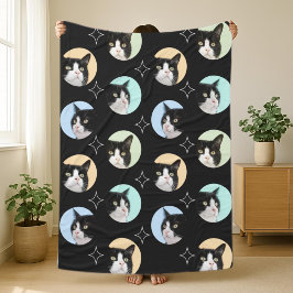Söt husdjur katt hund anpassad 4 foto collage fleecefilt