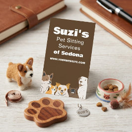 Söt husdjurs-sittande hund katt visitkort