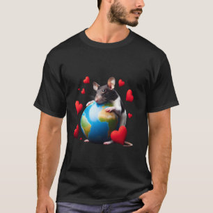 Söt husdjursråtta Earth Day-kyss Kärlek ägare kram T Shirt