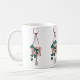 Söt husväxt Hängande makramé illustration Kaffemugg