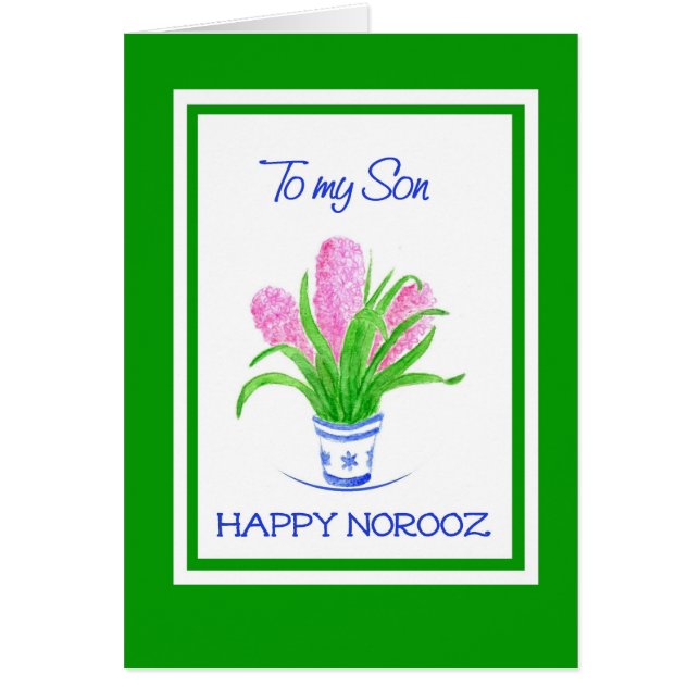 Söt Hyacinths, Persian New Year for Son Hälsningskort (Framsidan)