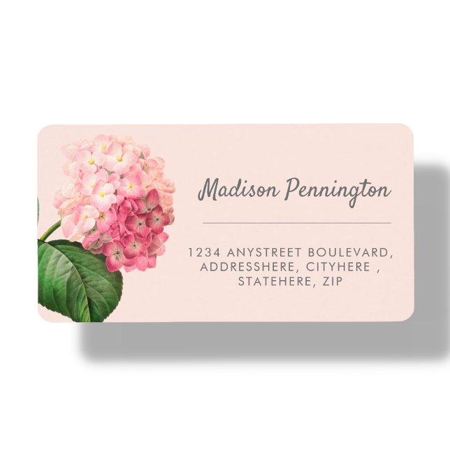 Söt Hydrangea Flower Return Address Label Adressetikett (Skapare uppladdad)
