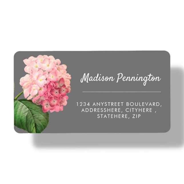 Söt Hydrangea Flower Return Address Label Adressetikett (Skapare uppladdad)