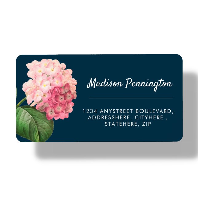Söt Hydrangea Flower Return Address Label Adressetikett (Skapare uppladdad)