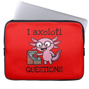 Söt I Axolotl Frågor aztec Oj röd knapp Laptop Fodral
