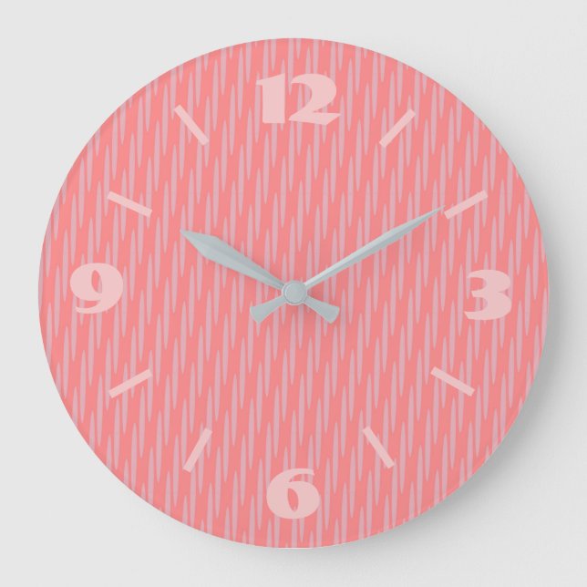 Söt i Dusty Rosa Wall Clock Stor Klocka (Framsida)