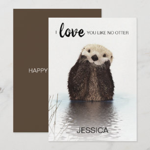 Söt i Kärlek du inte gillar Otter Valentines day Julkort