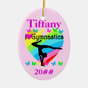 SÖT I KÄRLEK GYMNASTICS PERSONLIG ORNATION JULGRANSPRYDNAD KERAMIK