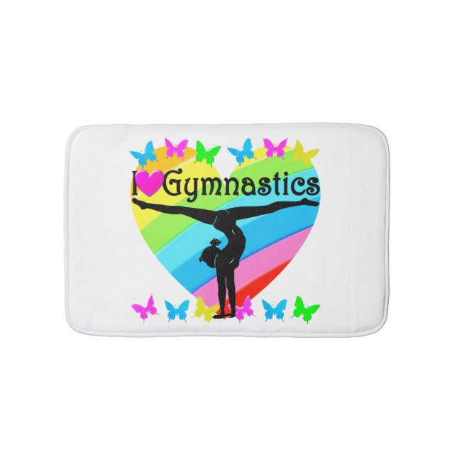 SÖT I KÄRLEK GYMNASTICS RAINBOW DESIGN BADRUMSMATTA (Framsidan)