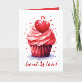 Söt i Kärlek Heart Cupkaka Valentines day Card Helgkort