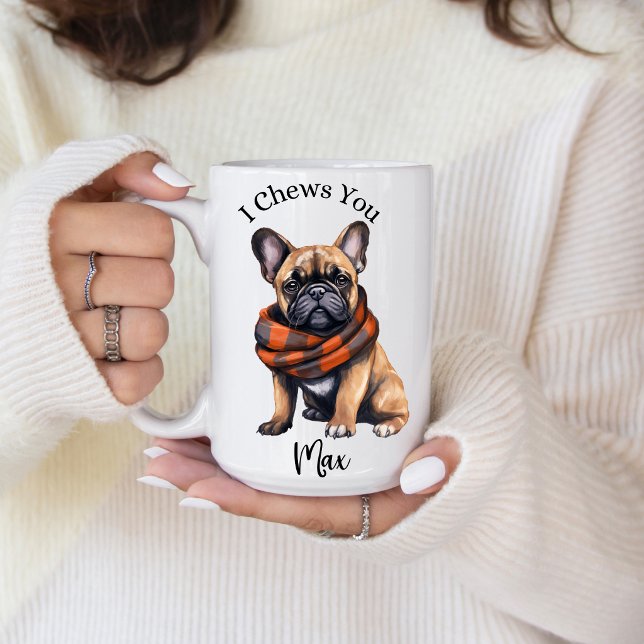 Söt I Kniper Dig | Fransk Bulldog Kaffe Mugg (I Chews You | French Bulldog coffee mug. )