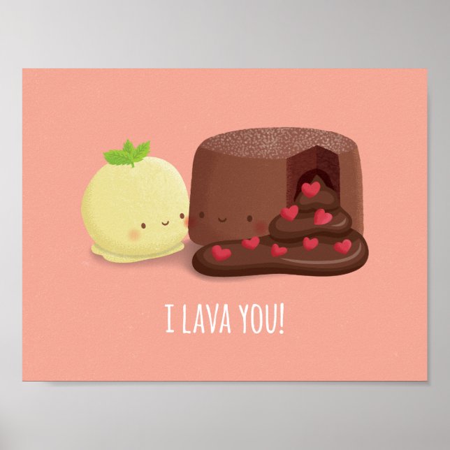 Söt I Lava Dig Mat Puns Par Rum Inredning Poster (Framsidan)