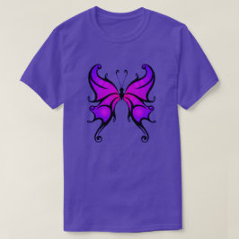 Söt i Lila Butterfly Comfortable Cotton-Sh T Shirt