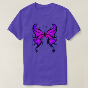 Söt i Lila Butterfly Comfortable Cotton-Sh T Shirt