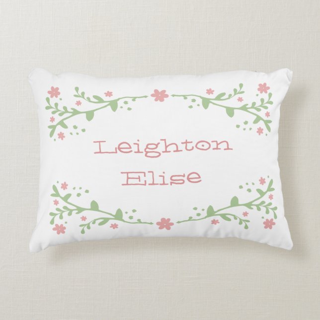 Söt i Pillow vid Rosa Namn Prydnadskudde (Framsidan)