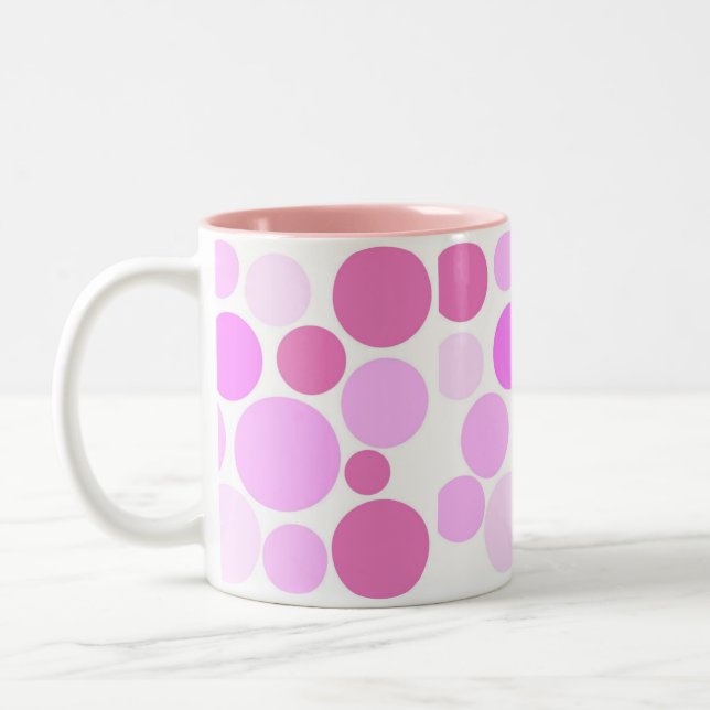 Söt i polka dotssamling Två-Tonad mugg (Vänster)