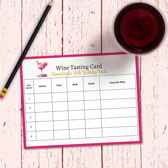 Söt i Rosa 30års födelsedag Gissa Vin Anteckningsblock (Skapare uppladdad)