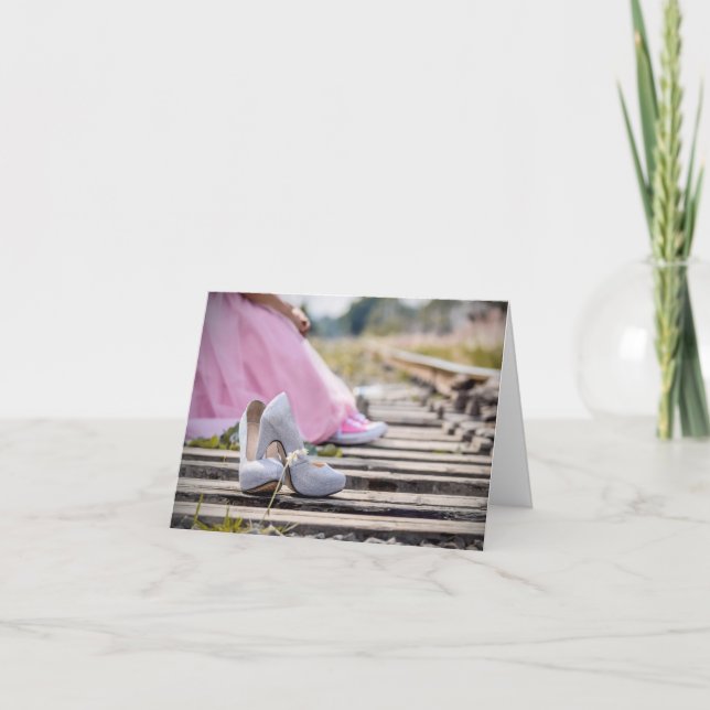 Söt i Rosa Adsible Möhippa Gift Card Kort (Framsida)