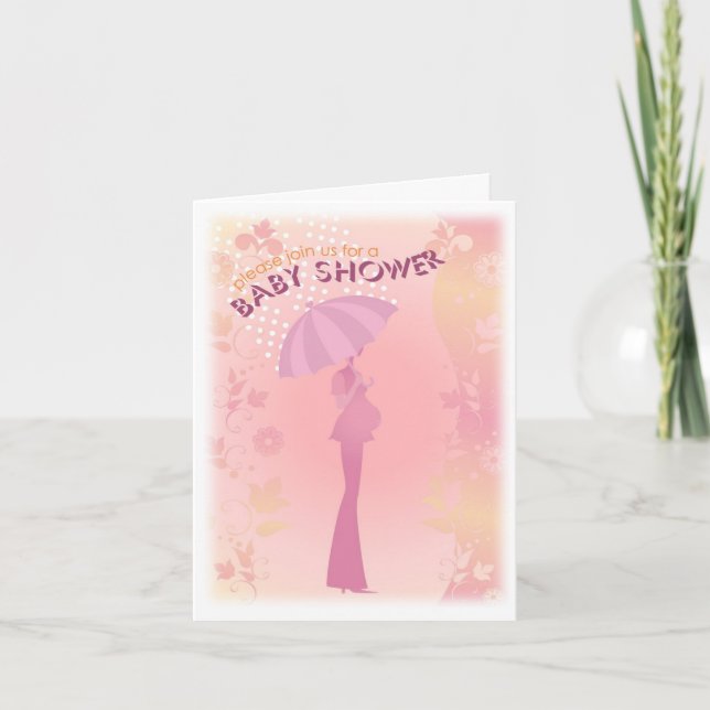 Söt i Rosa Baby Shower Note Card Inbjudan (Framsida)