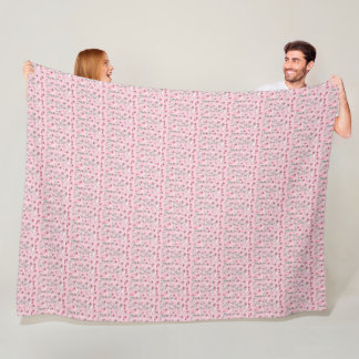 Söt i Rosa: Blåblommor, blanket Fleecefilt