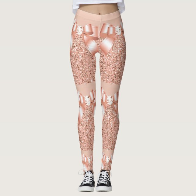 Söt i Rosa Bling Leggings (Framsida)