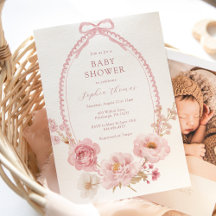 Söt i rosa blommande baby shower