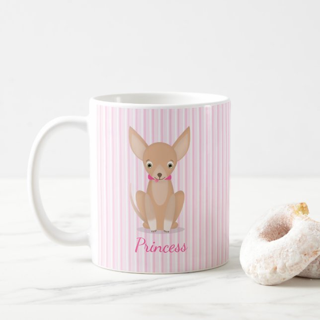 Söt i Rosa Chihuahua Kaffemugg (Med munk)