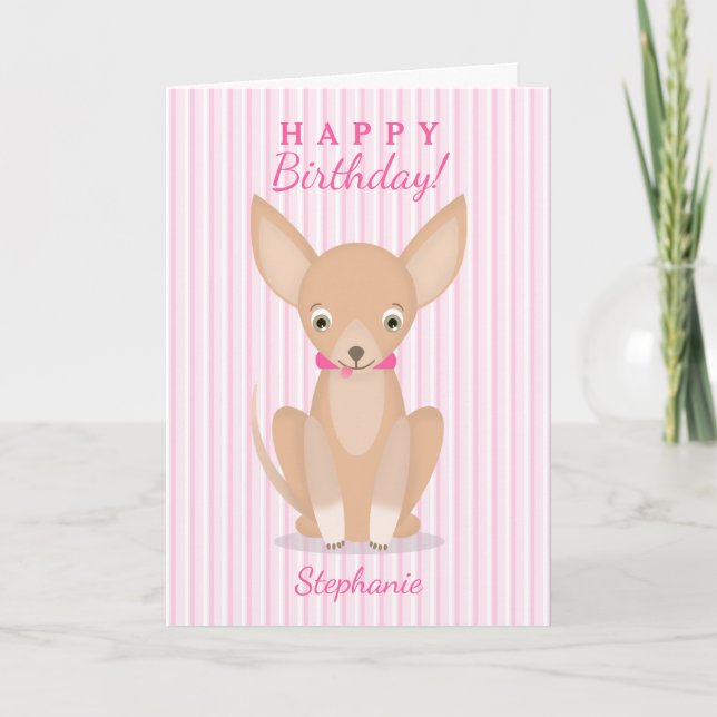 Söt i Rosa Chihuahua Kort (Framsida)