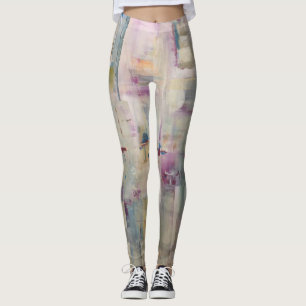 Söt i rosa damasker - ljusa färger blommigt leggings