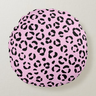 Söt i Rosa Djurutskrift Rund Kudde