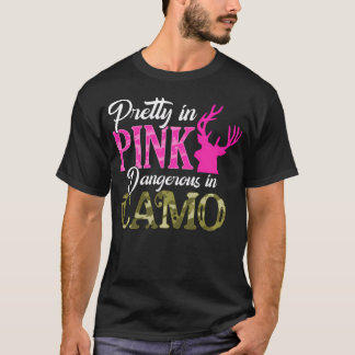 Söt i Rosa farlig i Camo Hunter Girl T Shirt