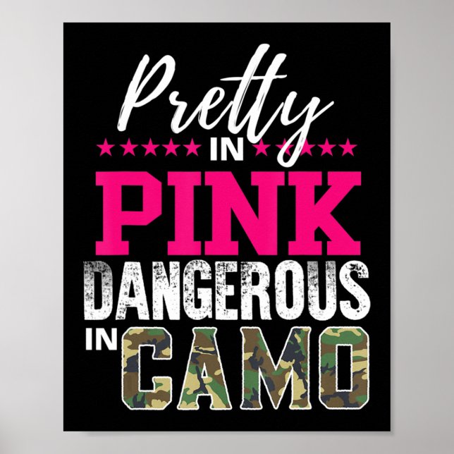 Söt i Rosa farlig i Camo Hunting Girl Poster (Framsidan)