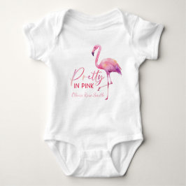 Söt i Rosa Flamingo Baby Shower Bodykostym T Shirt