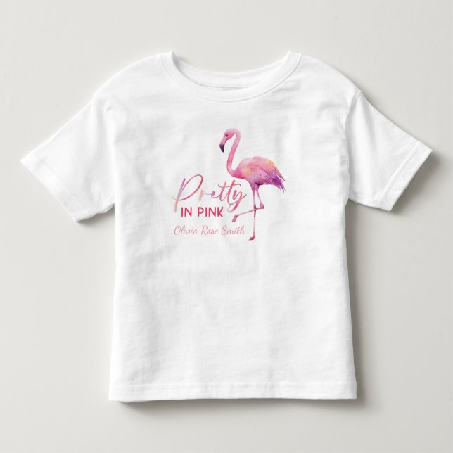 Söt i Rosa Flamingo Småbarn Girl T-Shirt (Framsida)