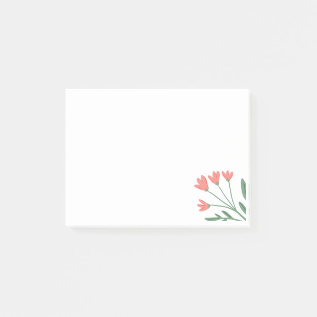 Söt i Rosa Flower PostIT Notes Post-it Block (Framsida)