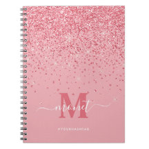 Söt i Rosa Glitter Glam Monogrammed Namn