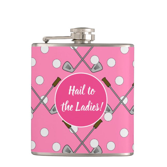 "Söt i Rosa Golf Flask" Fickplunta (Framsidan)