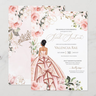 Söt i Rosa  Gown Ro Sweet 16 Birthday Inbjudningar
