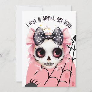 Söt i Rosa Halloween Soiree Inbjudningar