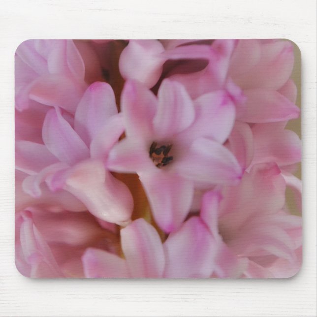 Söt i Rosa Hyacint Flowers Mouse Pad Musmatta (Framsidan)