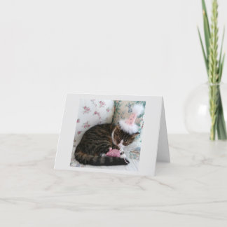 Söt i Rosa Kattunge födelsedagskort Inbjudan
