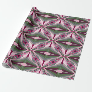 Söt i Rosa och Grönt Stretched Färg Presentpapper