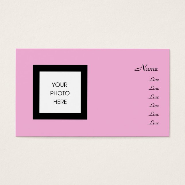Söt i Rosa Photo Ram Visitkort (Framsidan)