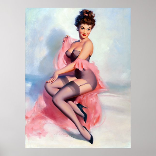 Söt i Rosa PIN UP Poster (Framsidan)