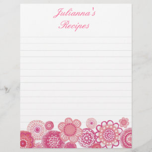 Söt i Rosa Recipe Binder Infoga Brev-sidor