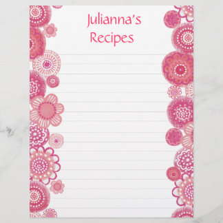Söt i Rosa Recipe Binder Infoga Brev-sidor