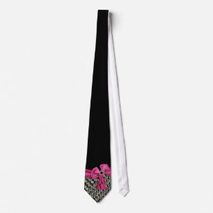 Söt i rosa rhinestone- & pilbågenackeTie Slips