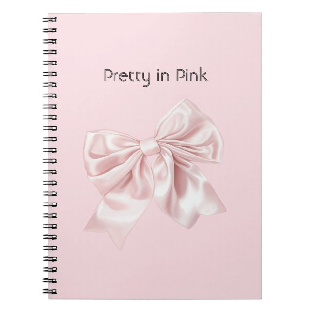 Söt i rosa slinga anteckningsbok (Framsidan)